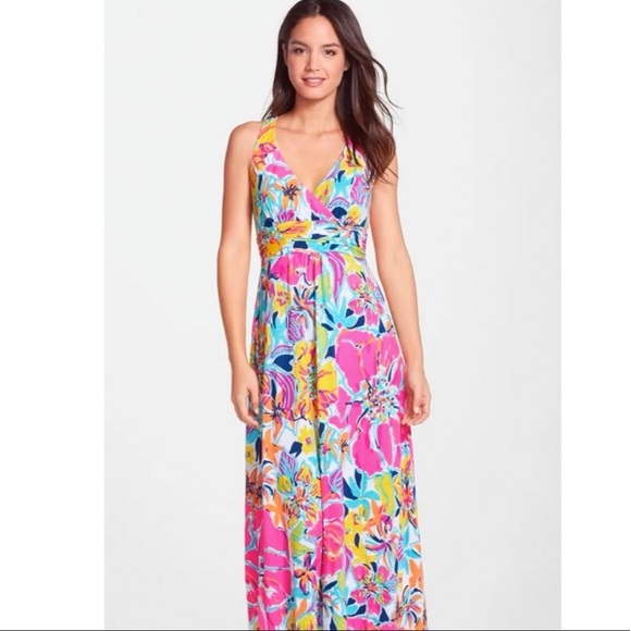 Barely worn Lily Pulitzer v-neck maxi dress, XS - Picture 2 of 10